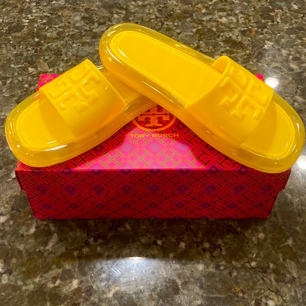 Tory Burch buckle bubble jelly slide sandals